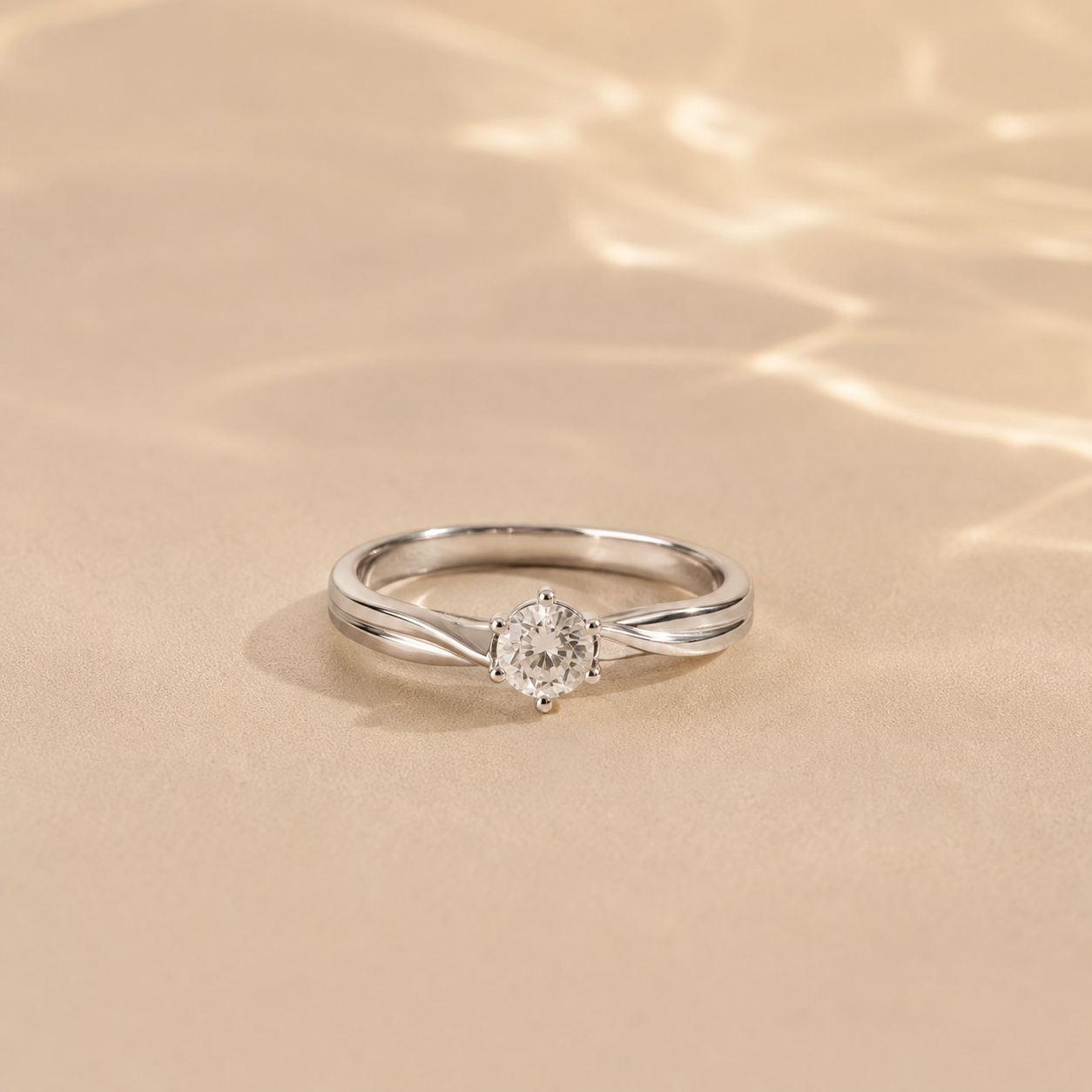 Celestia Twist Solitaire Ring