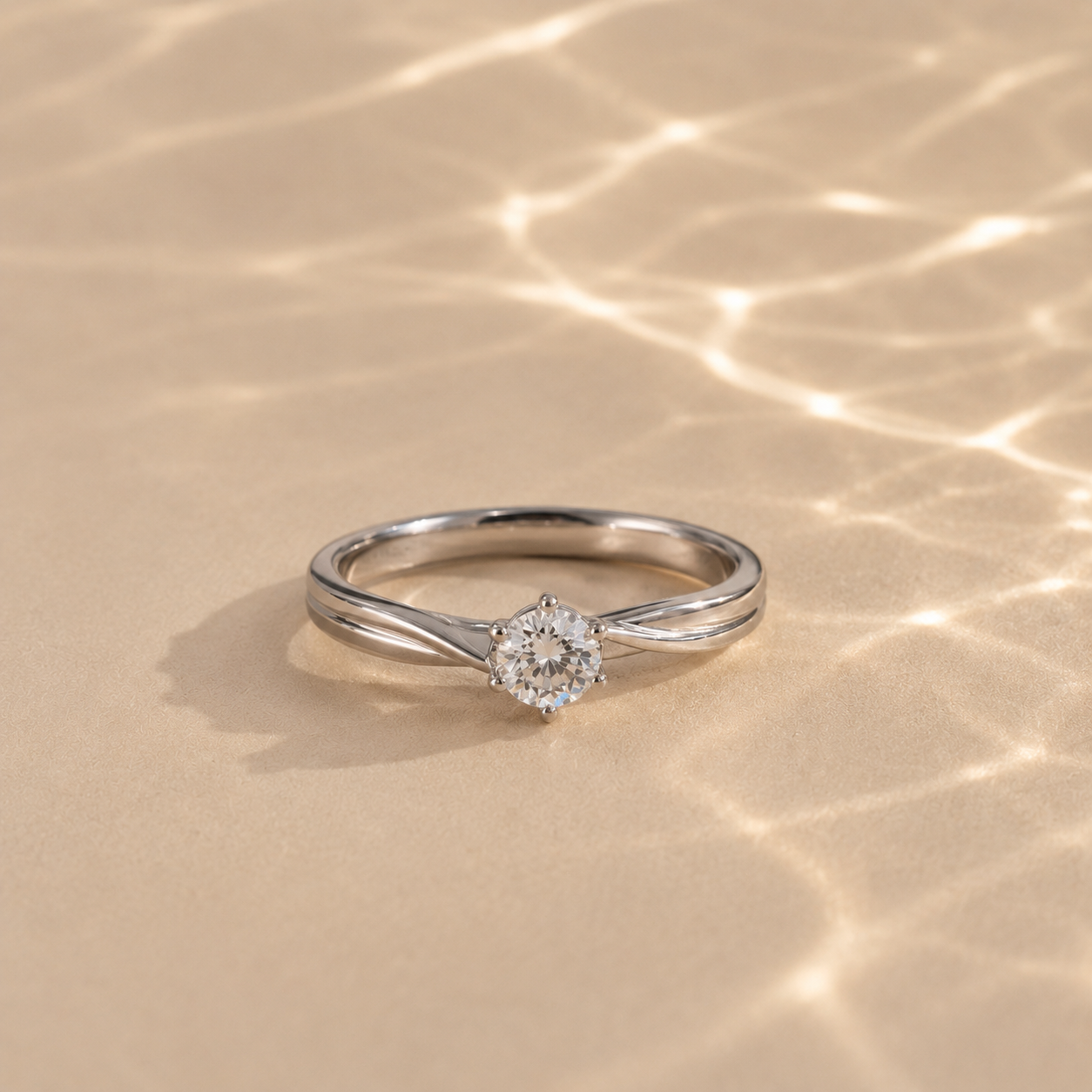 Celestia Twist Solitaire Ring