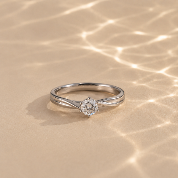 Celestia Twist Solitaire Ring