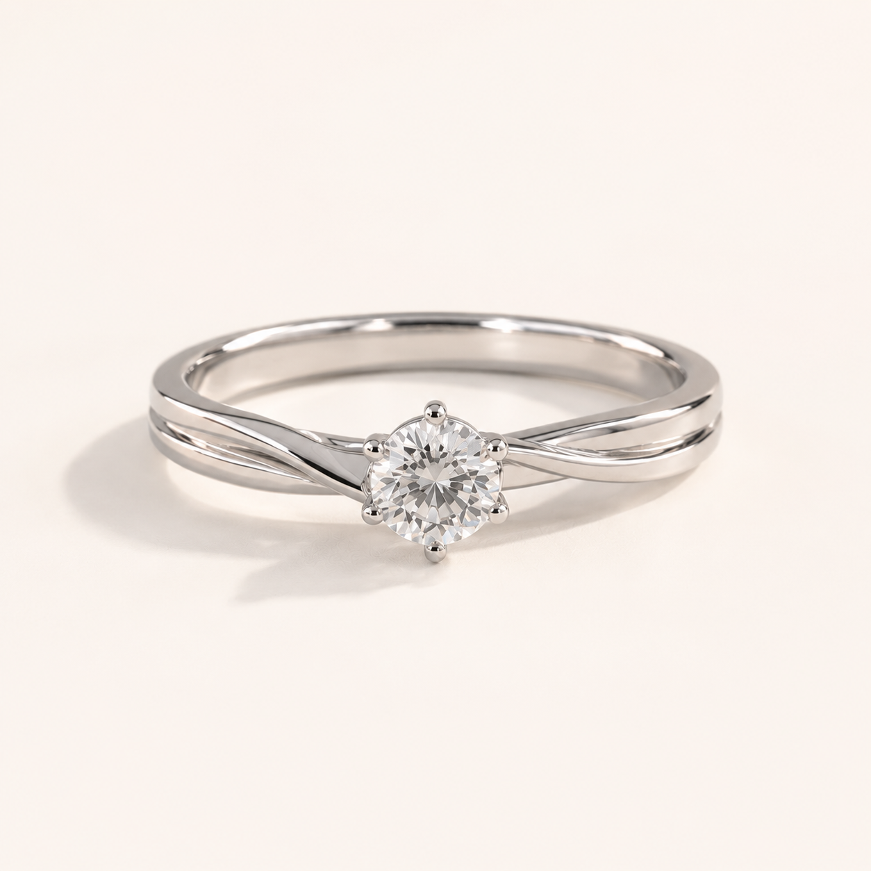 Celestia Twist Solitaire Ring