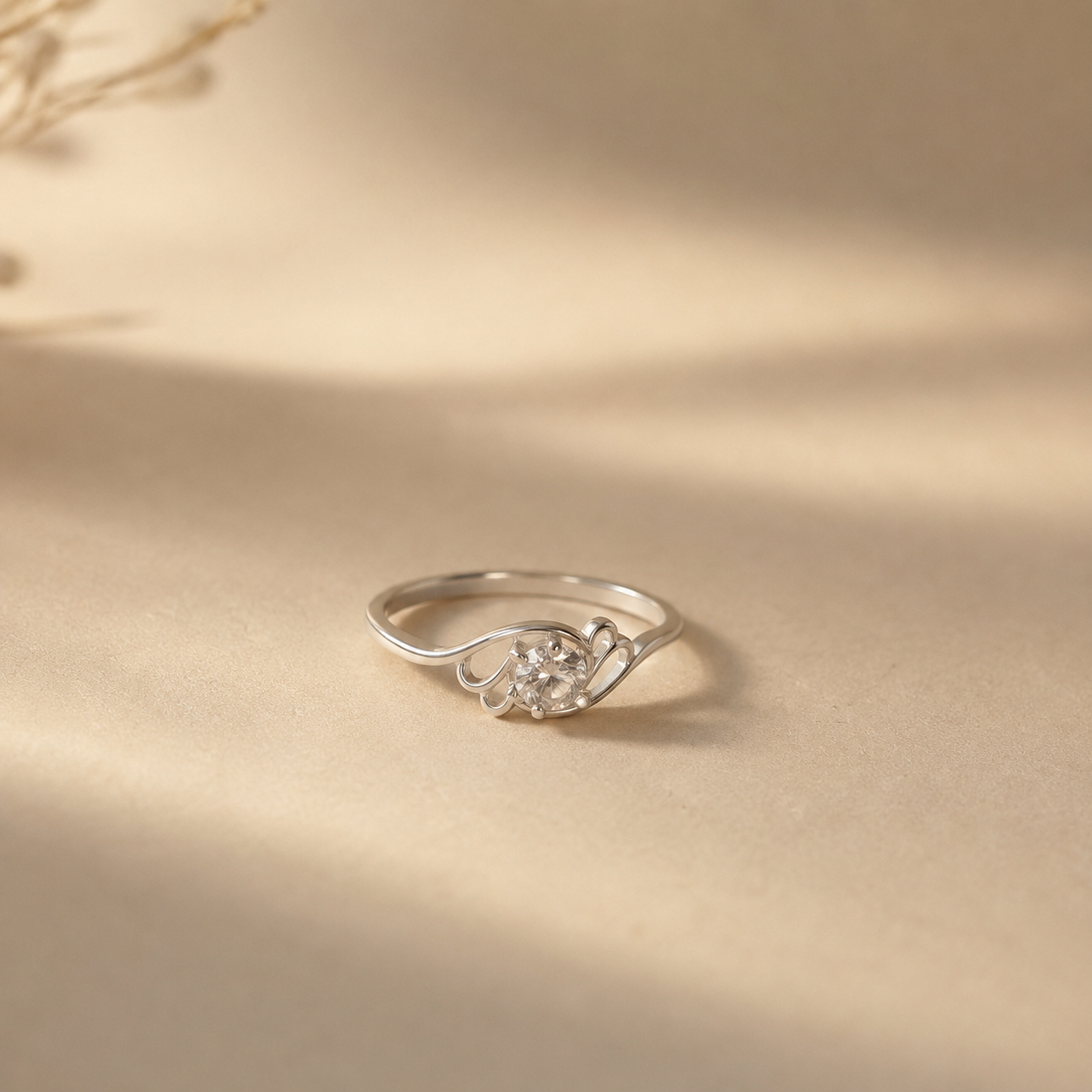 Aurielle Swirl Solitaire Ring