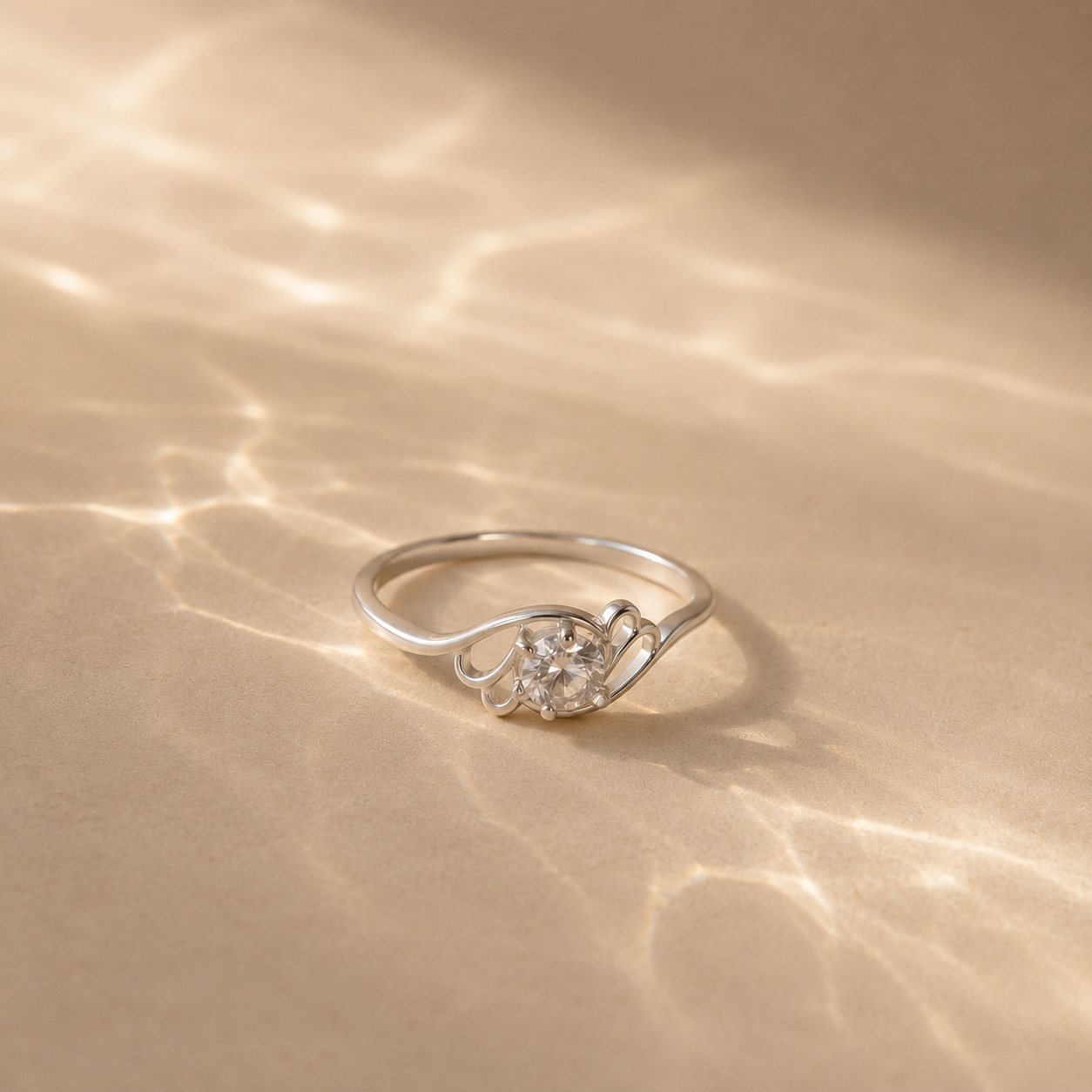 Aurielle Swirl Solitaire Ring