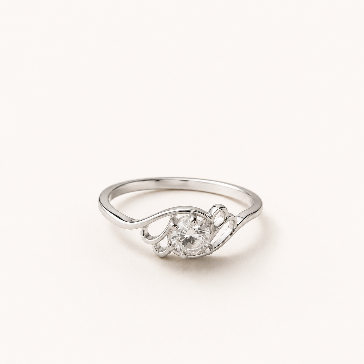 Aurielle Swirl Solitaire Ring
