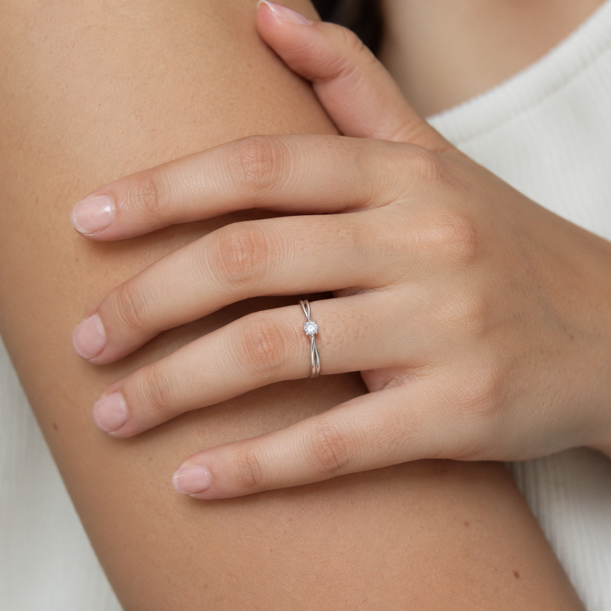 Celeste Twist Solitaire Ring