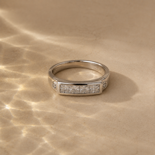 Auric Princess CZ Band Ring