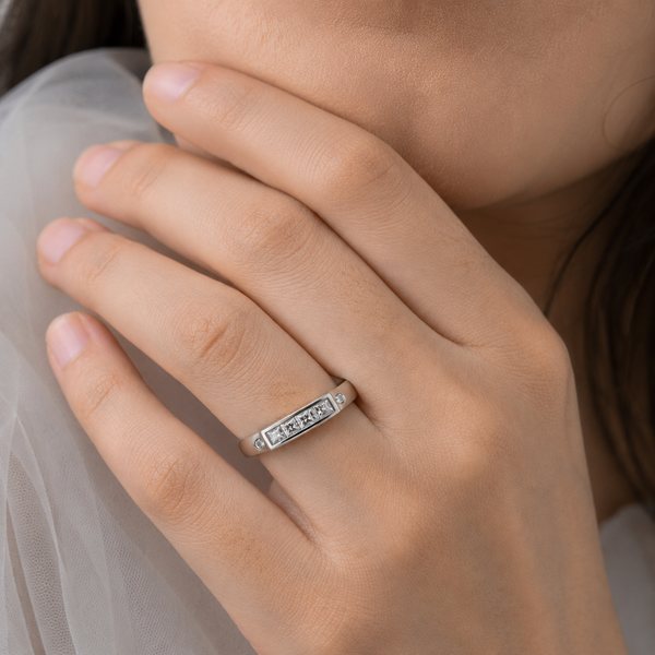 Auric Princess CZ Band Ring
