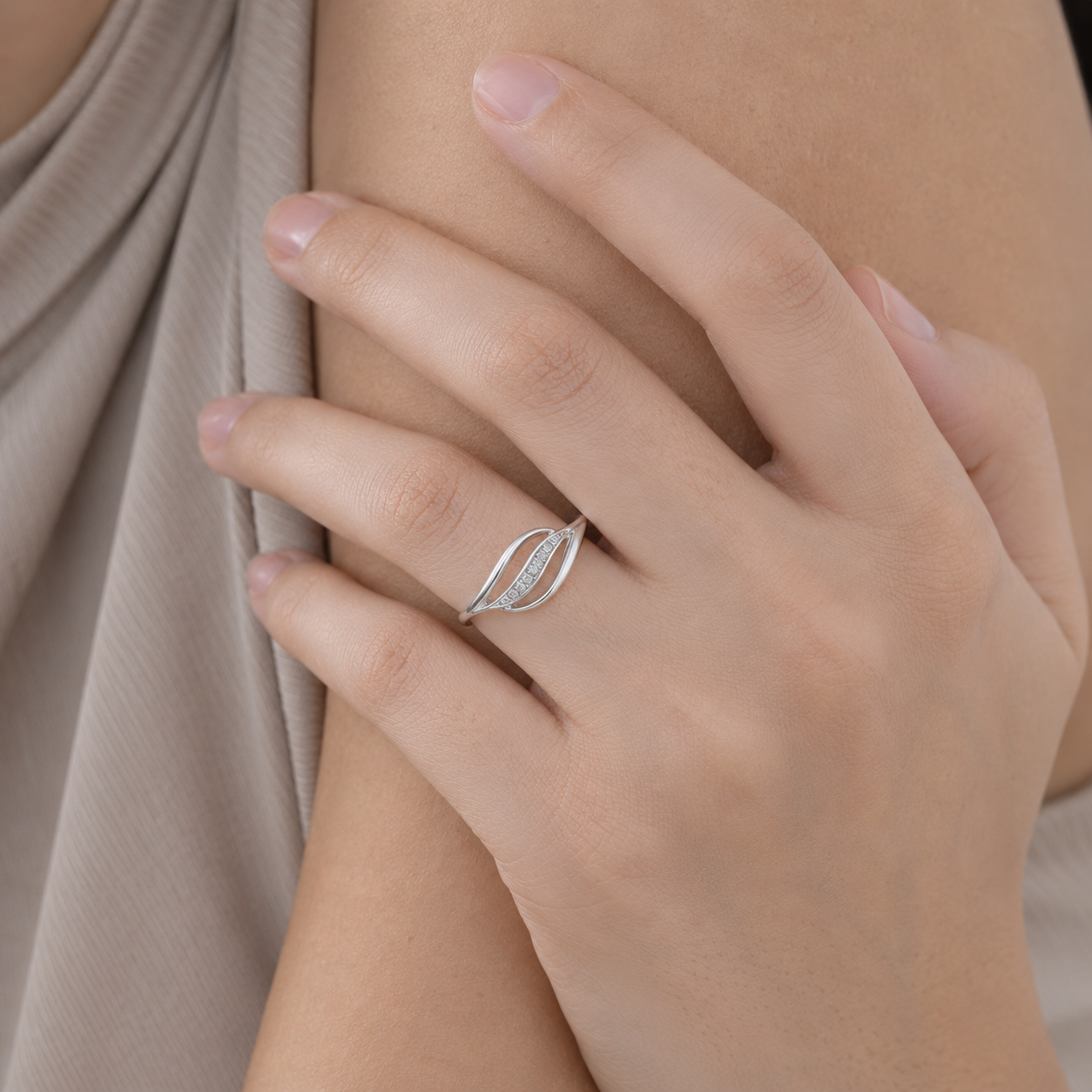Lunelle Wave CZ Ring