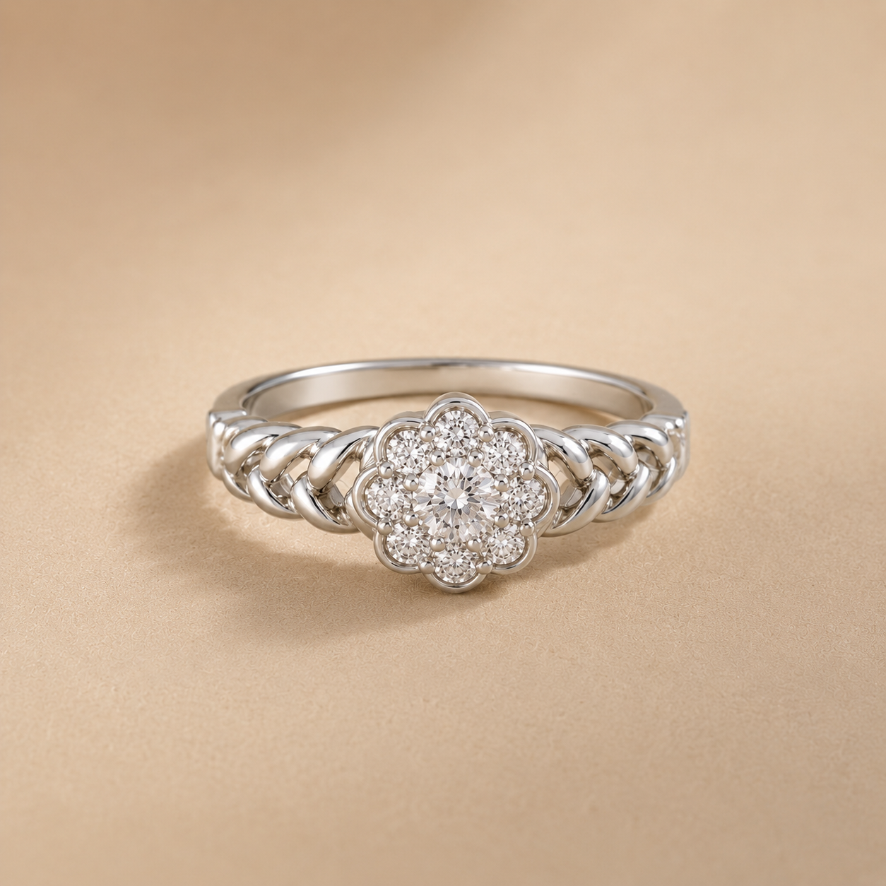 Flora Halo Braided Ring
