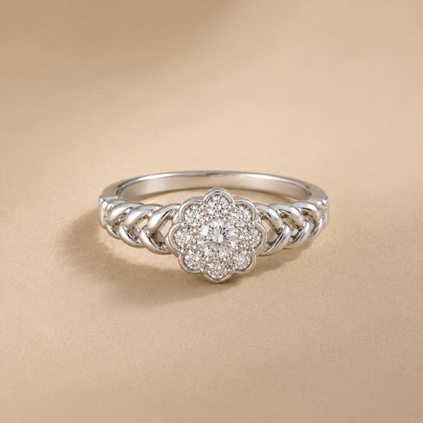 Flora Halo Braided Ring