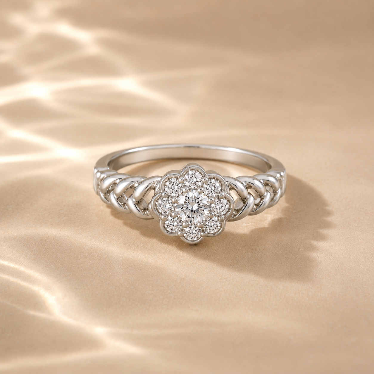 Flora Halo Braided Ring