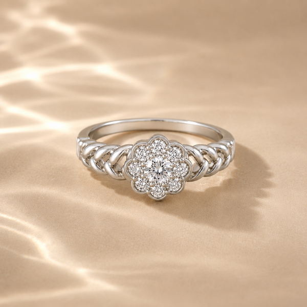 Flora Halo Braided Ring