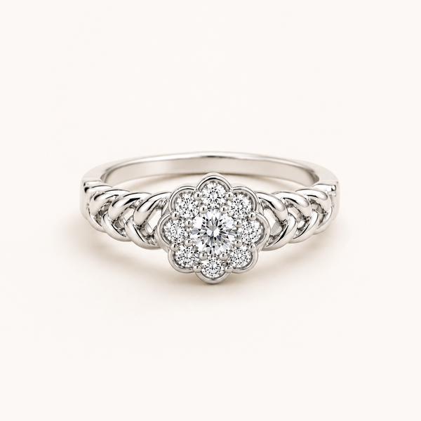 Flora Halo Braided Ring