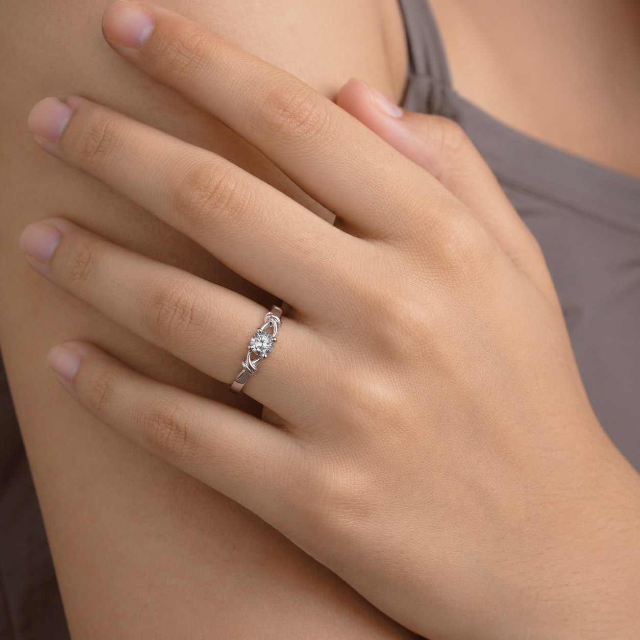 Luna Twist Solitaire Ring