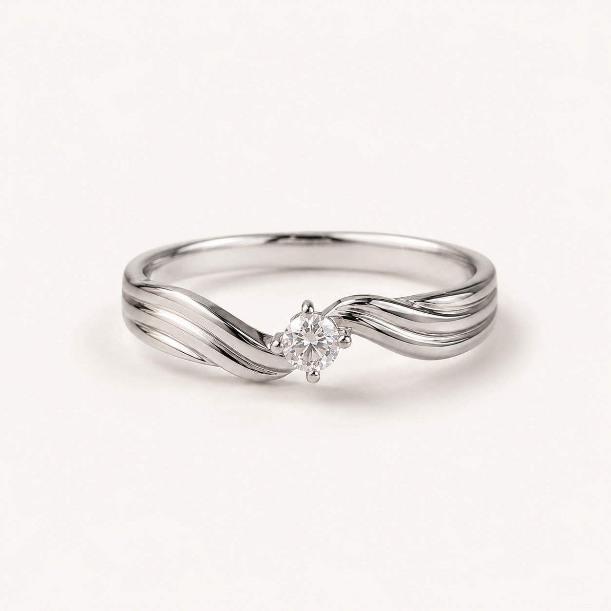 Aurielle Wave Solitaire Ring