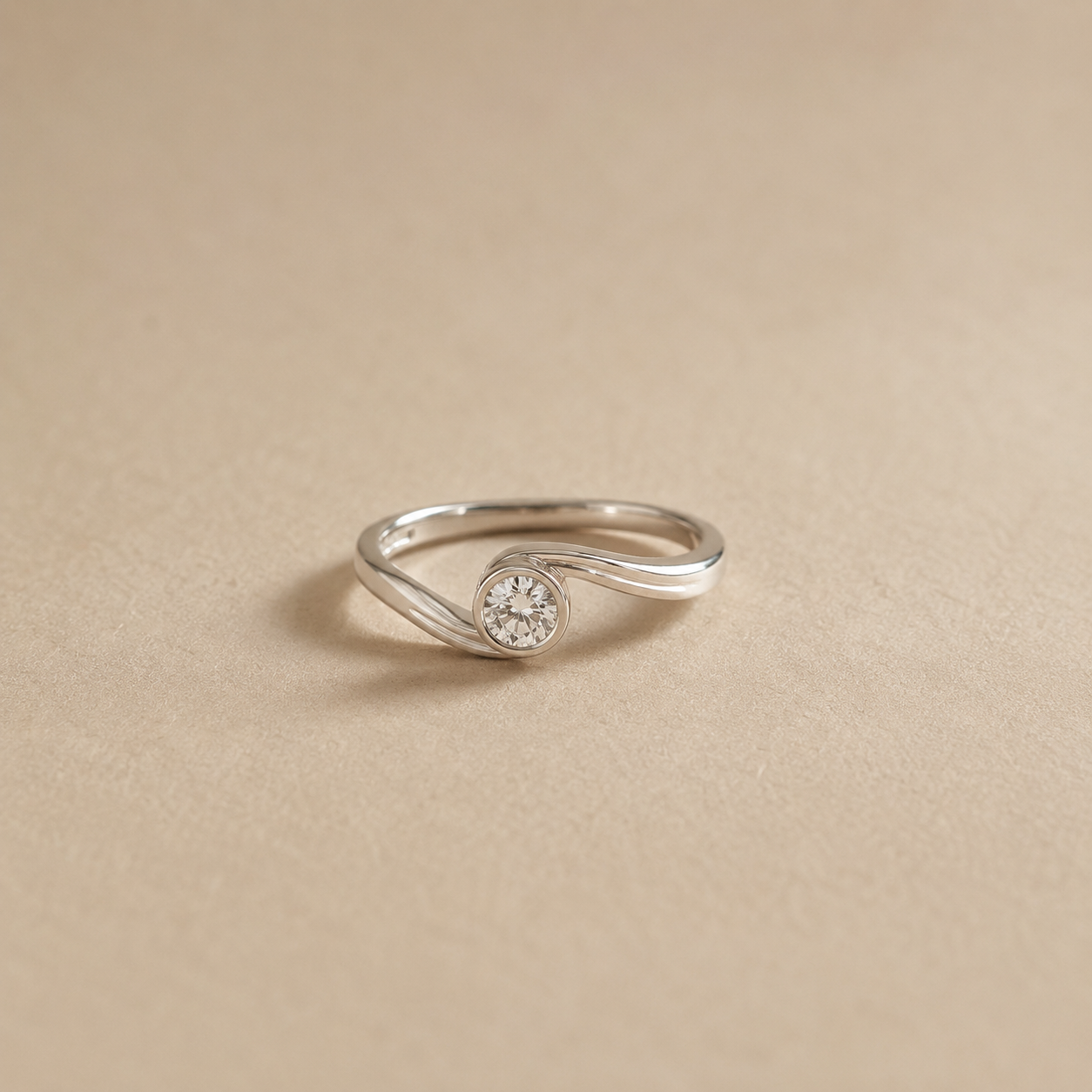 Celestia Swirl Solitaire Ring