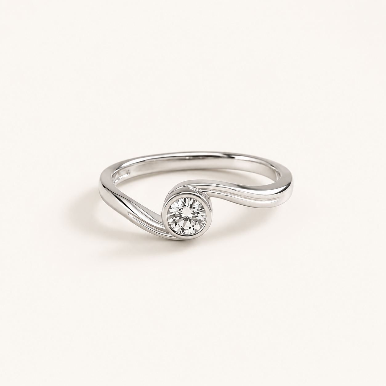 Celestia Swirl Solitaire Ring