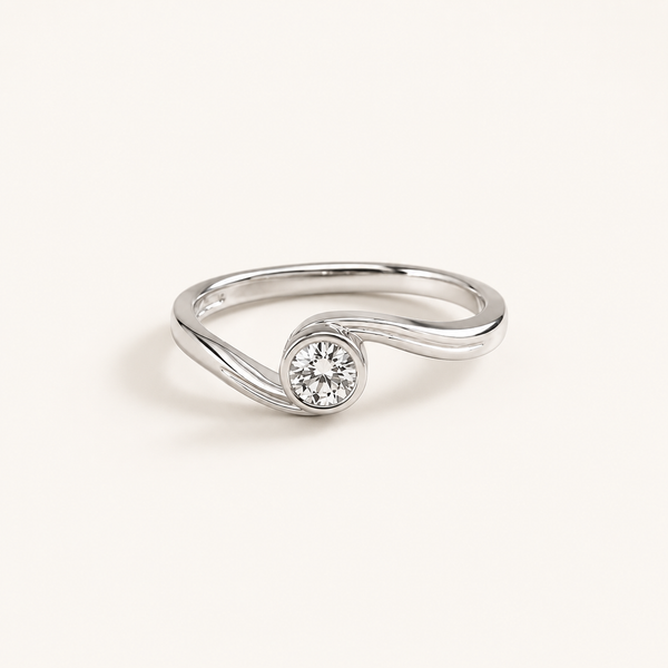Celestia Swirl Solitaire Ring