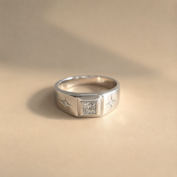 Celeste Signet CZ Ring