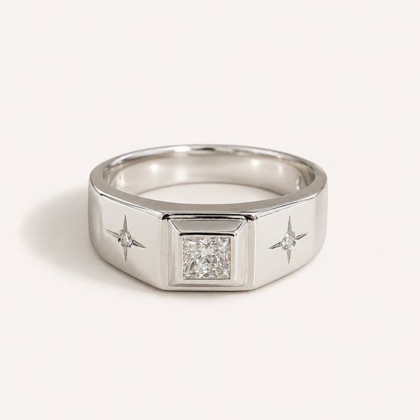 Celeste Signet CZ Ring