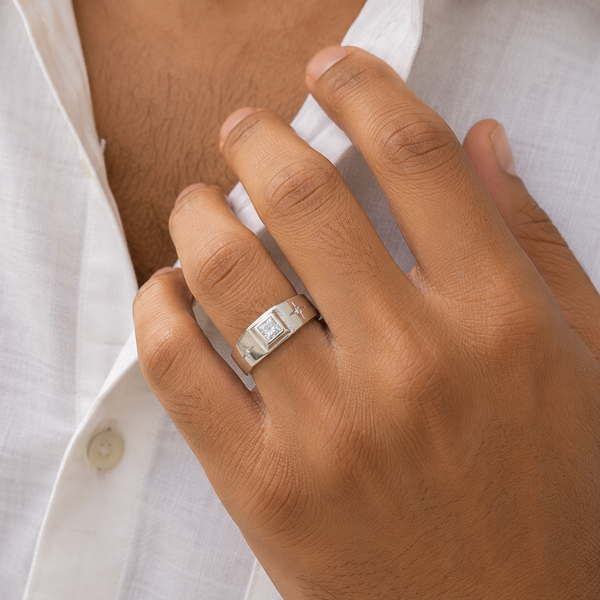 Celeste Signet CZ Ring