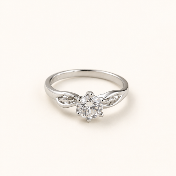 Celtic Knot Solitaire CZ Ring