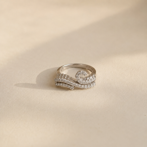 Wave Pavé CZ Ring