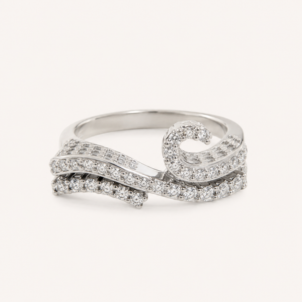 Wave Pavé CZ Ring