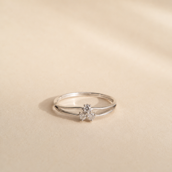 Trinity Bloom CZ Ring