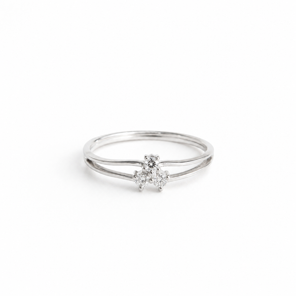 Trinity Bloom CZ Ring