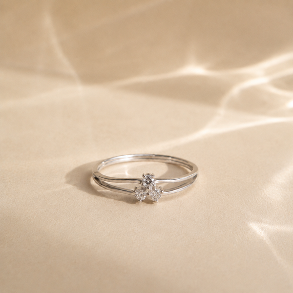 Trinity Bloom CZ Ring