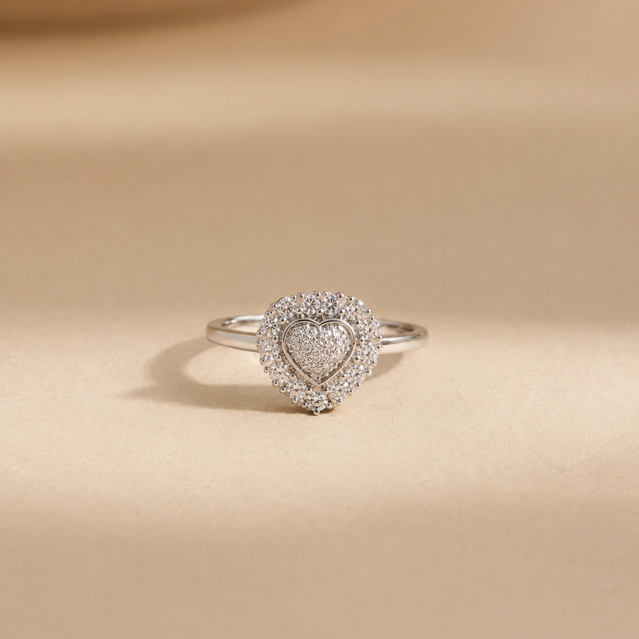 Radiant Heart Halo Ring