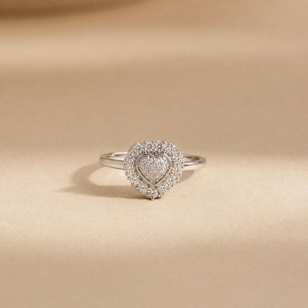 Radiant Heart Halo Ring