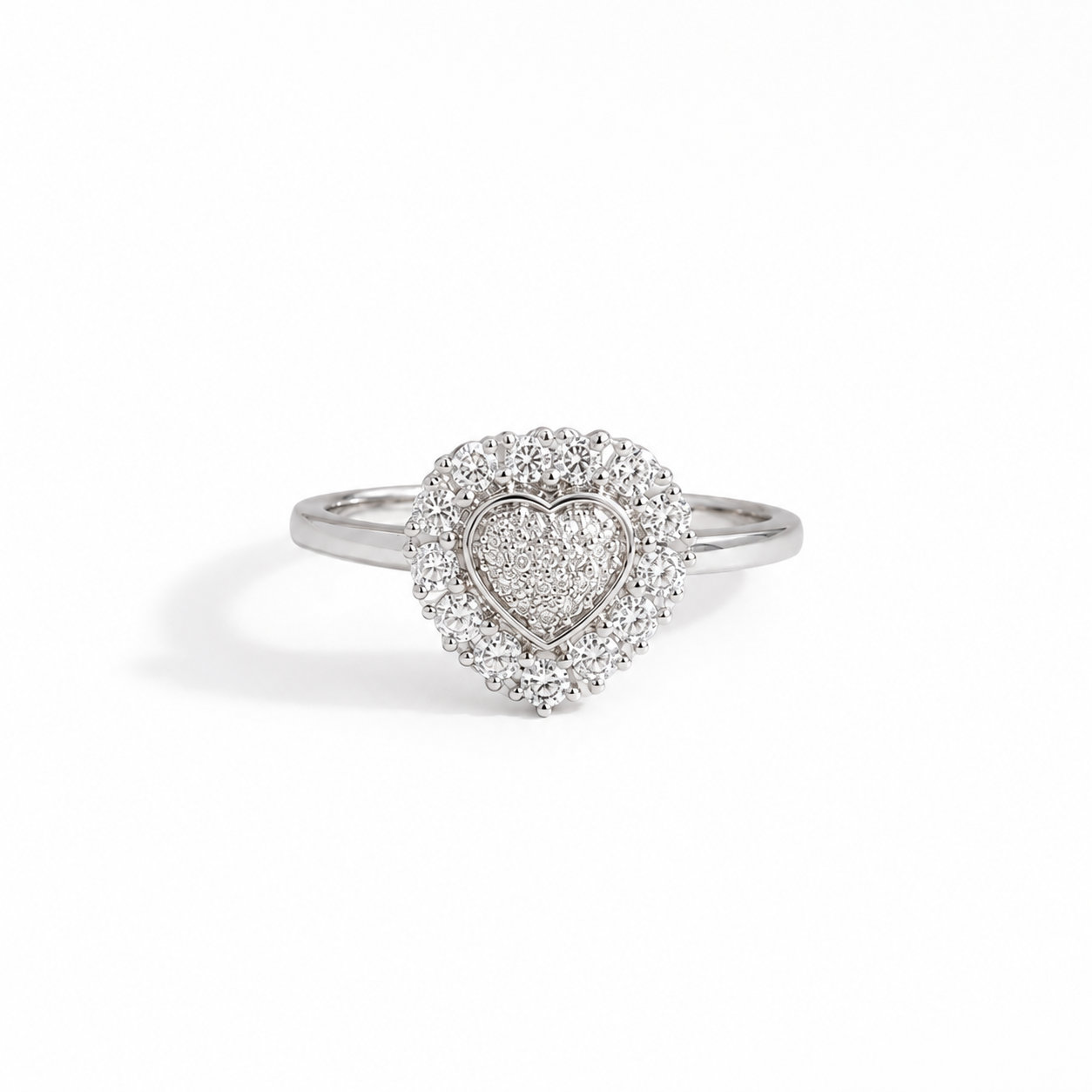 Radiant Heart Halo Ring