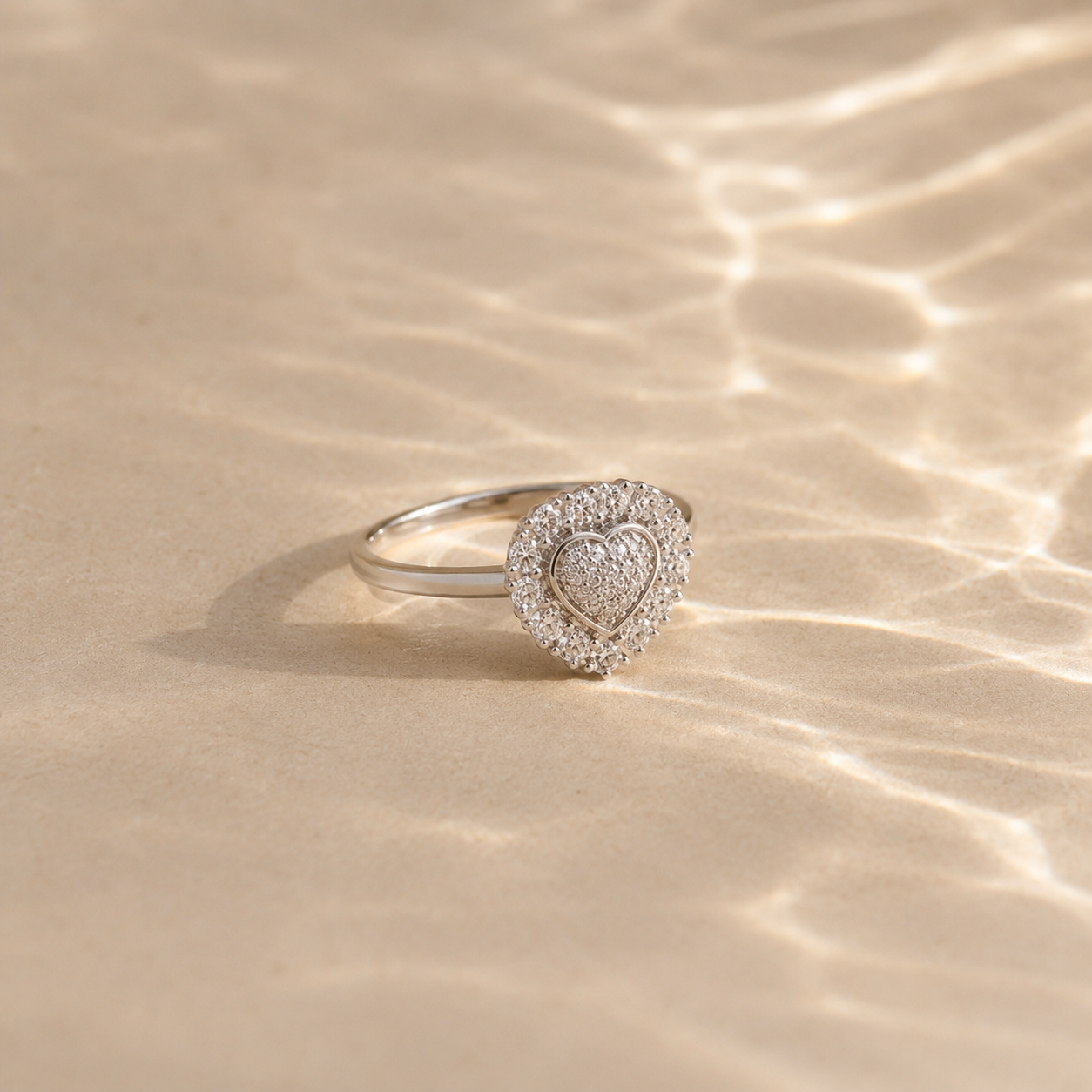 Radiant Heart Halo Ring