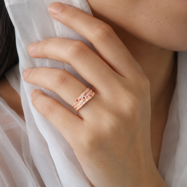 Ruby Radiance Multi-Band Ring