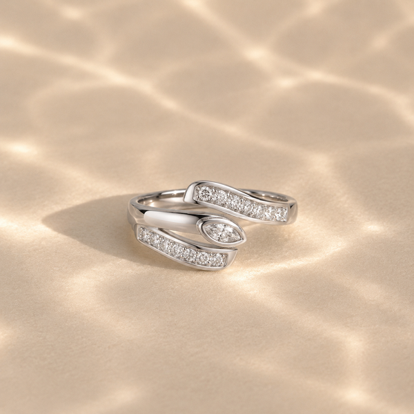 Marquise Wrap CZ Open Ring