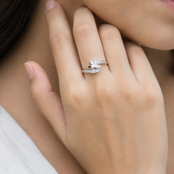 Marquise Wrap CZ Open Ring