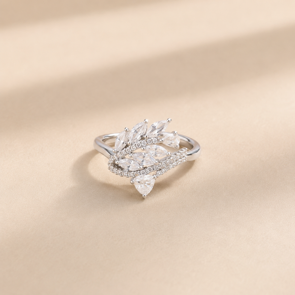 Aurora Leaf Cascade Ring