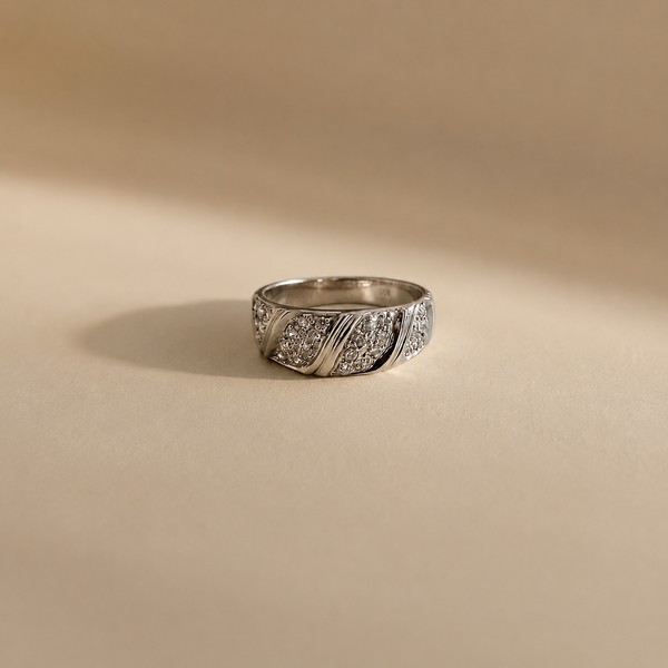 Celeste Wave Pave Ring