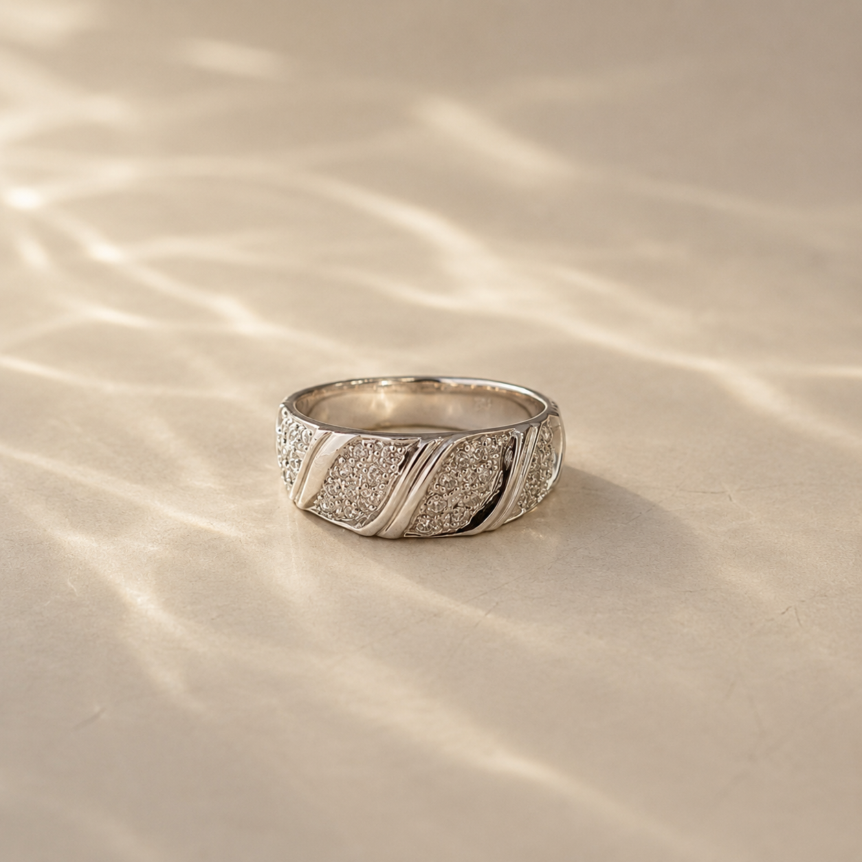 Celeste Wave Pave Ring