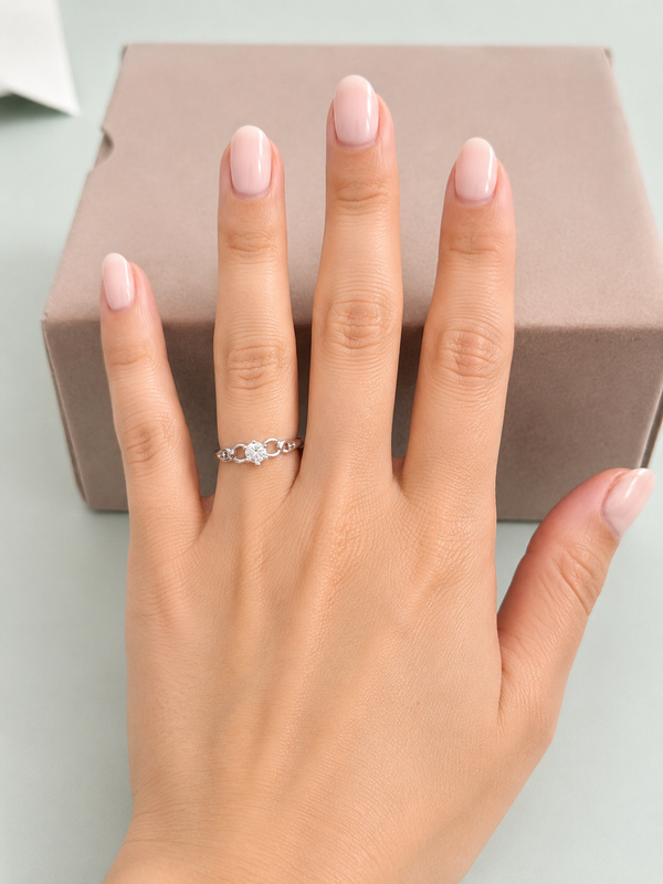 Celeste Link Solitaire Ring