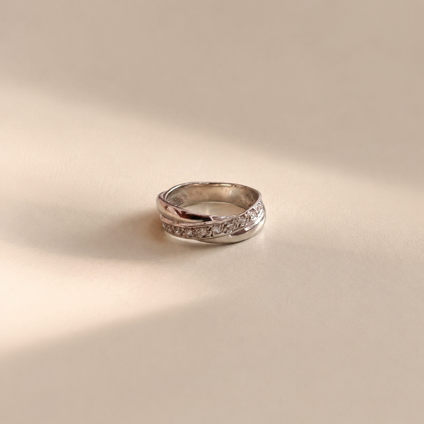 Infinity Twist CZ Ring