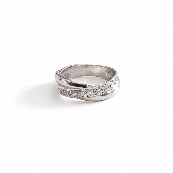 Infinity Twist CZ Ring