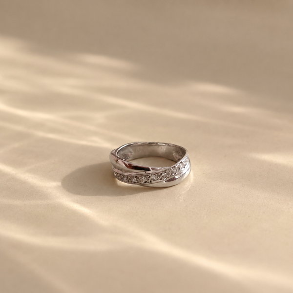 Infinity Twist CZ Ring