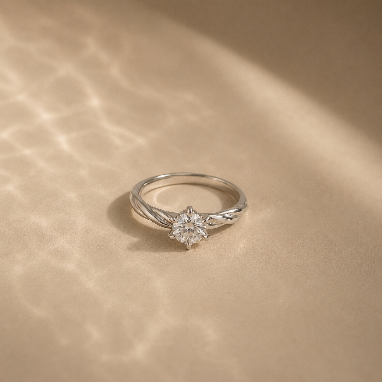 Twisted Promise Solitaire Ring