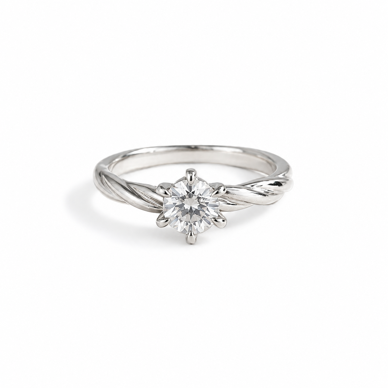 Twisted Promise Solitaire Ring