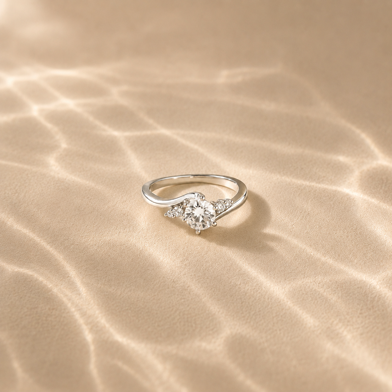 Twisted Solitaire Accent Ring