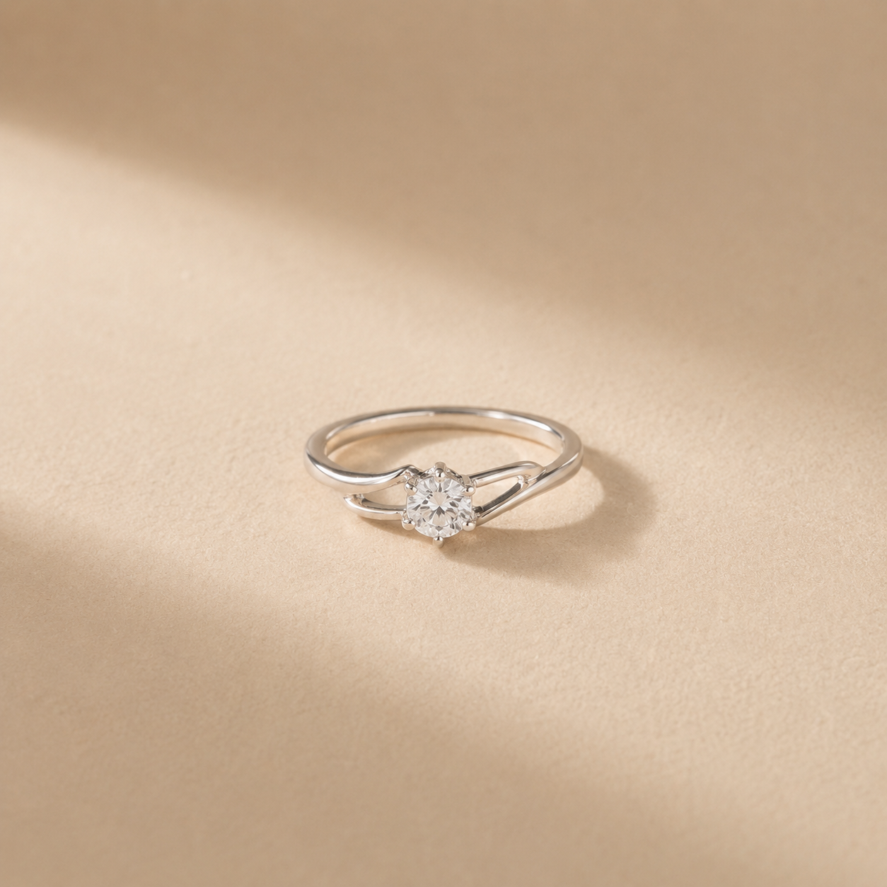 Open Twist Solitaire Ring