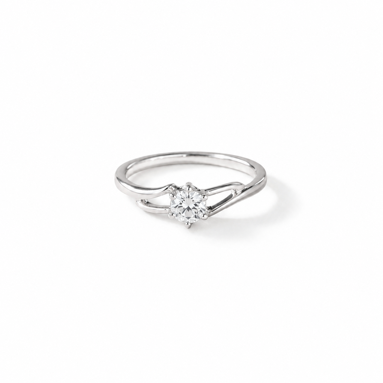 Open Twist Solitaire Ring