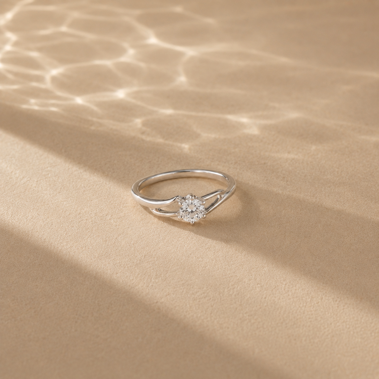Open Twist Solitaire Ring